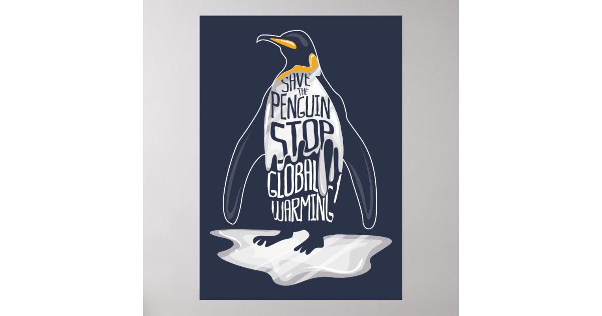 Stop Global Warming Save the Sea Animals Poster | Zazzle