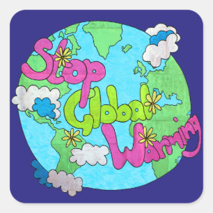 Stop Global Warming - Textured Stickers