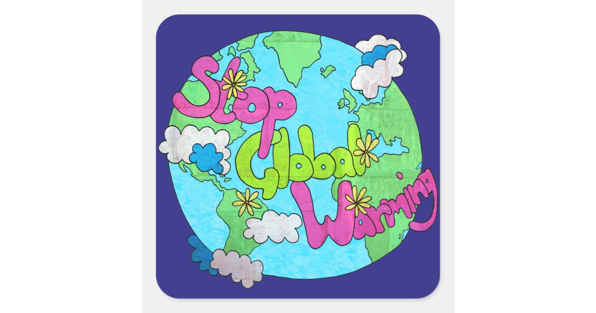 Stop Global Warming - Textured | Stickers | Zazzle