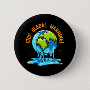 Stop Glol Warming Climate Change Earth Day Environ Button