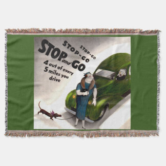 Stop, Go, but don’t hit the fat lady or her dog Throw Blanket