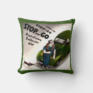 Stop, Go, but don’t hit the fat lady or her dog Throw Pillow