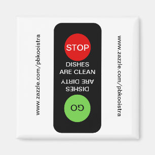 Stop Go Clean Dirty Dishwasher Magnet