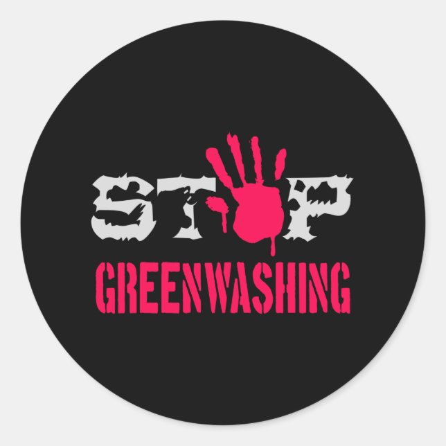 Stop Greenwashing Classic Round Sticker (Front)