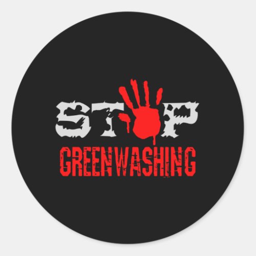 Stop Greenwashing Classic Round Sticker