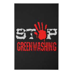 Stop Greenwashing Faux Canvas Print