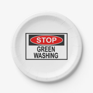 Stop Greenwashing Sign (1) Paper Plates