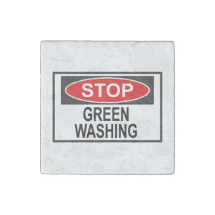 Stop Greenwashing Sign (1) Stone Magnet