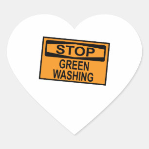 Stop Greenwashing Sign Heart Sticker