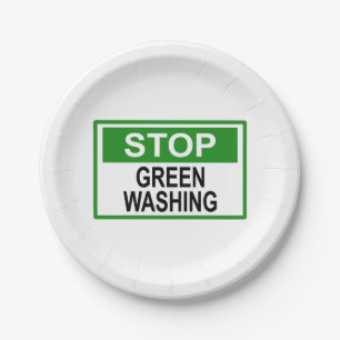 Stop Greenwashing Sign Paper Plates