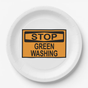 Stop Greenwashing Sign Paper Plates