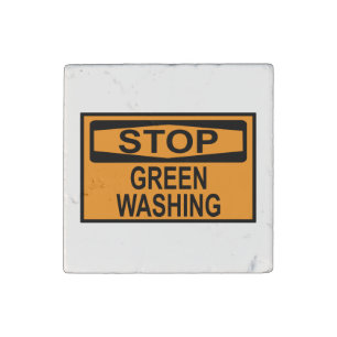 Stop Greenwashing Sign Stone Magnet