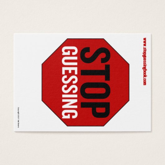 Stop Guessing Pocket Card, 2.5" x 3.5" (Front)