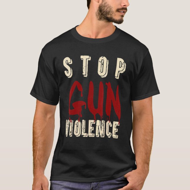 Stop Gun Violence  Enough No More Silence T-Shirt (Front)