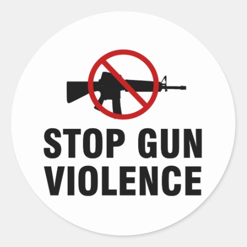 Stop gun violence Gun control now Classic Round Sticker