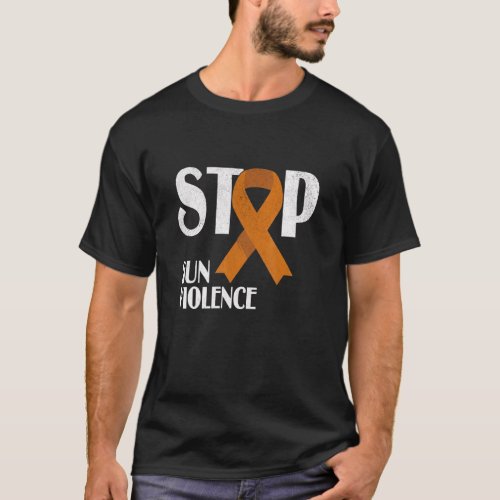 Stop Gun Violence Orange Ribbon For Awareness Day T_Shirt