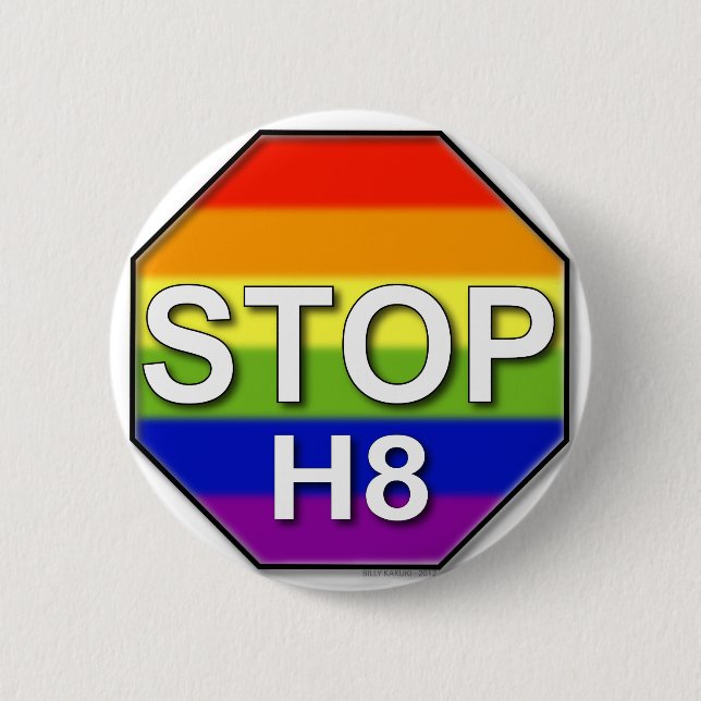 Stop H8 Pinback Button (Front)