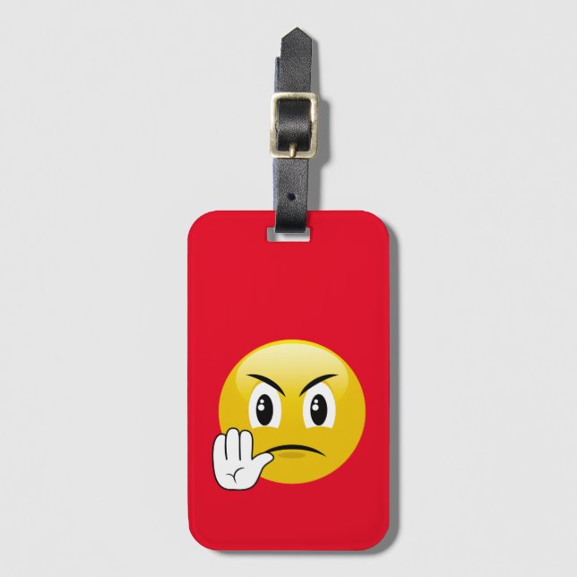 Stop Hands Emoji Luggage Tag (Front Vertical)