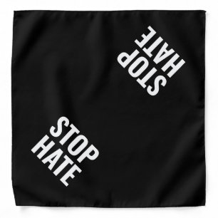 Stop Hate, black white Bandana