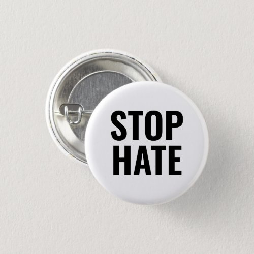 Stop Hate black white simple typography minimalist Button