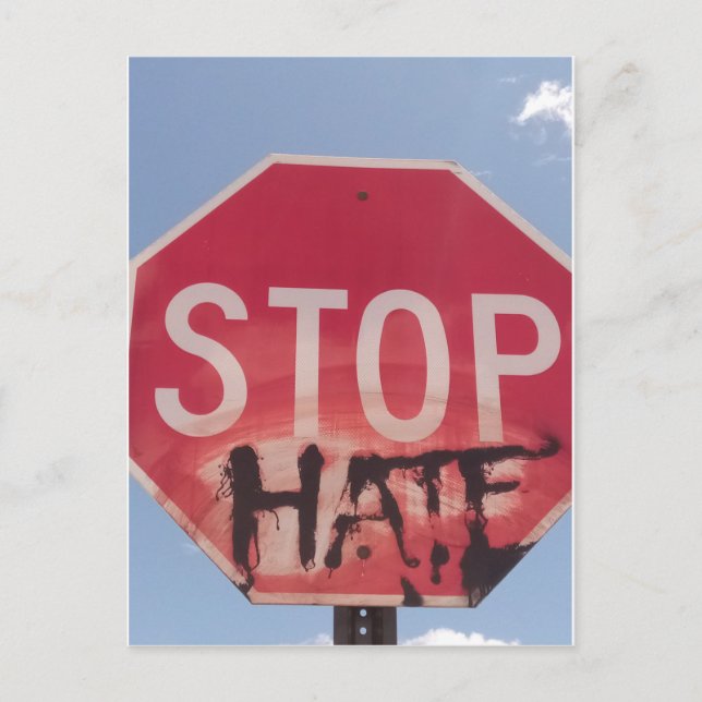 Stop Hate Closeup Postcard (Front)