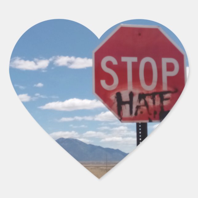 Stop Hate Heart Stickers (Front)