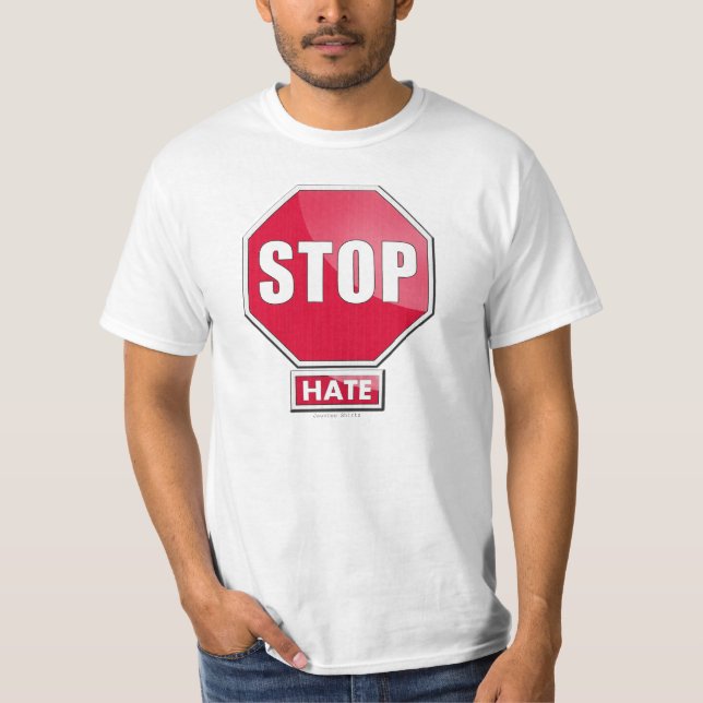 "Stop Hate" stop sign Tee (Front)