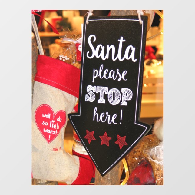 Stop Here Santa Window Cling (Sheet)