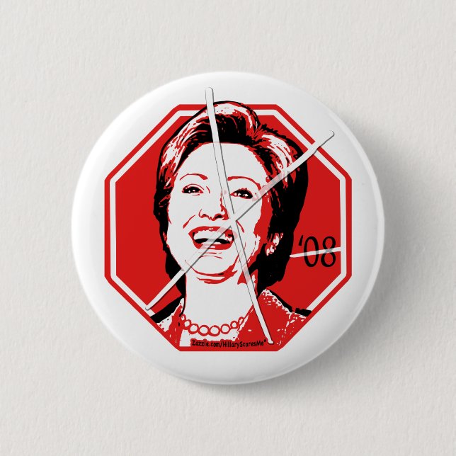 Stop Hillary Anti-Hillary Button (Front)