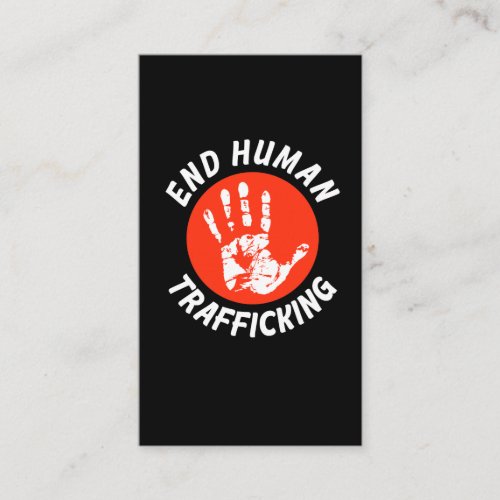 Stop Human Trafficking Human Rights Business Card