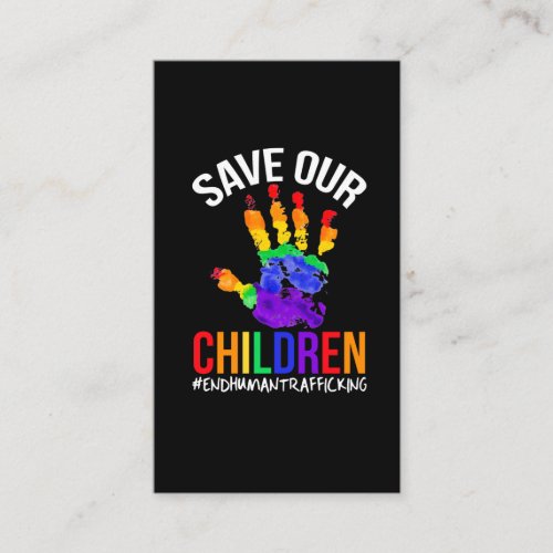 Stop Human Trafficking Save Our Children Awareness Business Card