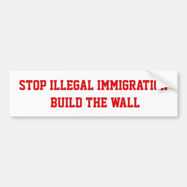 Stop Illegal Immigration Bumper Sticker (Front)
