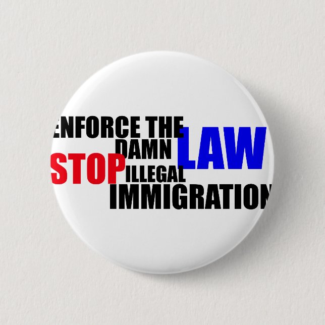 stop illegal immigration button (Front)