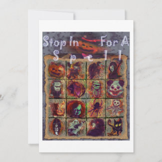 Stop In For A Spell -Vintage Halloween Party Invitation