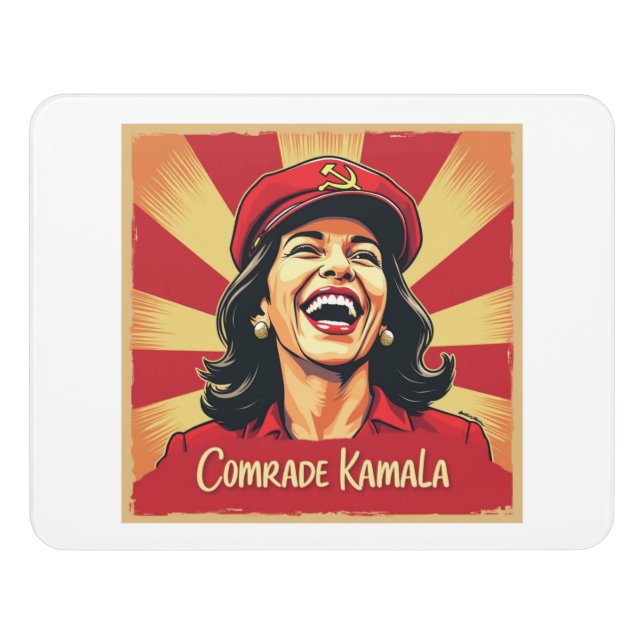 Stop Kamunism Harris Walz 2024 Comrade Kamala Door Sign (Contemporary Front)