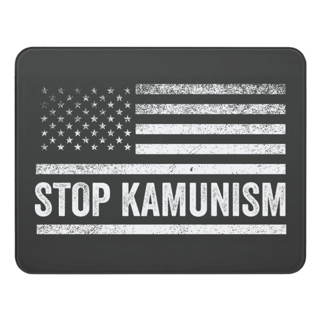 Stop Kamunism Harris Walz 2024 Comrade Kamala Door Sign (Contemporary Front)