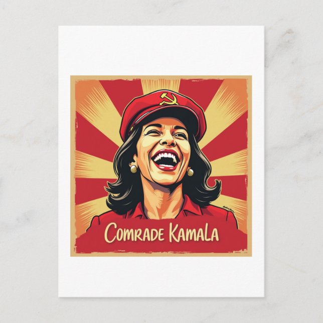 Stop Kamunism Harris Walz 2024 Comrade Kamala Postcard (Front)