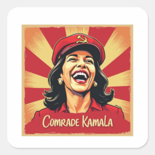 Stop Kamunism Harris Walz 2024 Comrade Kamala Square Sticker