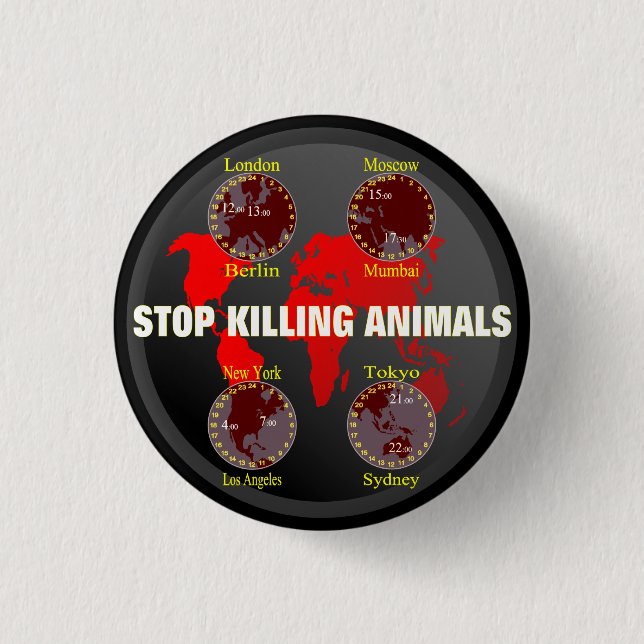 Stop killing Animals Pinback Button (Front)