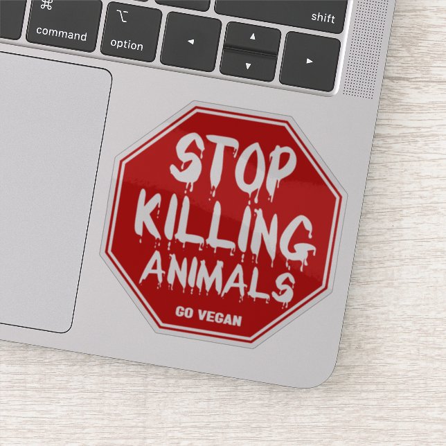 Stop Killing Animals, Vegan Activism Sticker (Detail)