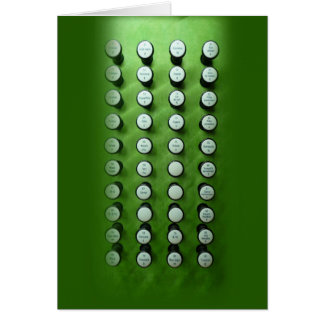 Stop knobs green console cards