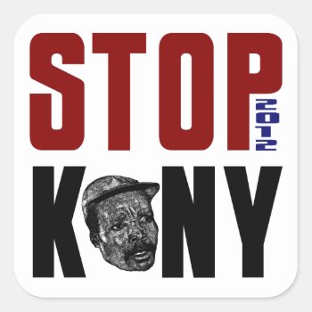 Stop Kony 2012 Square Sticker by NetSpeak at Zazzle
