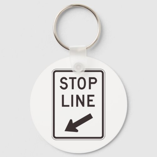 Stop Line Road Sign Keychain