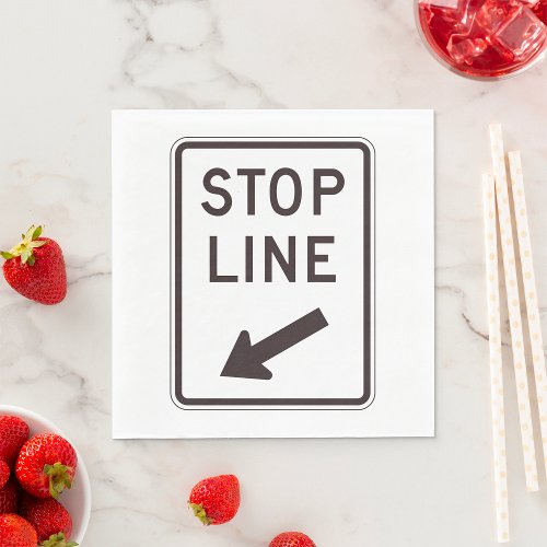 Stop Line Road Sign Napkins