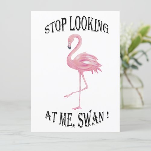 Stop Looking at me Swan Holiday Card