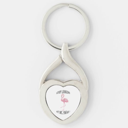Stop Looking at me Swan Keychain