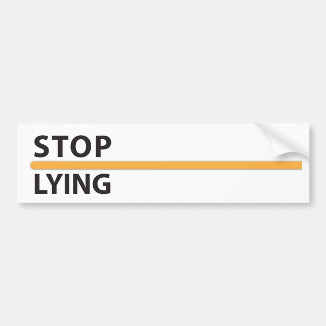 Stop Lying extender (on white) Bumper Sticker (Front)
