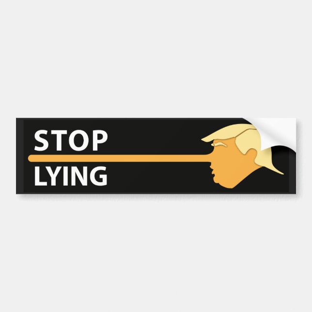 Stop Lying (on black) Bumper Sticker (Front)