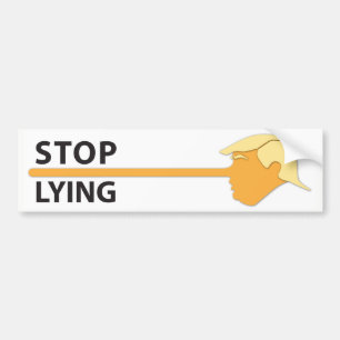 Stop Lying (on white) Bumper Sticker