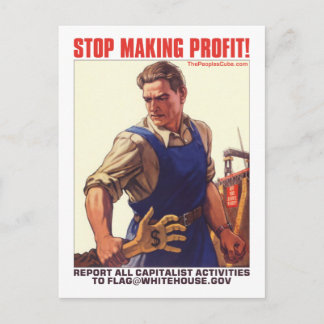 Stop Making Profit - Report Capitalists: Postcard